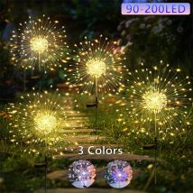 Fuochi d'artificio solari 90-200LED Decorazioni da giardino per esterni Impermeabile Accensione/spegnimento automatico Risparmio energetico Installazione semplice Decorazioni per matrimoni per feste