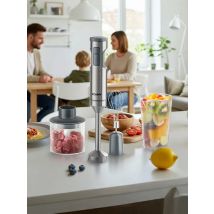 Powerful Hand Immersion Blender,4-in-1 Stainless Steel Stick Food Mixer,700ml Mixing Beaker,500ml Processor,Whisk, MAX 1200W