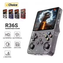 Consola de videojuegos portátil R36S naranja, 64G/128GB, pantalla IPS de 3,5 pulgadas, reproductor de bolsillo Linux de código abierto con 15000 juegos precargados