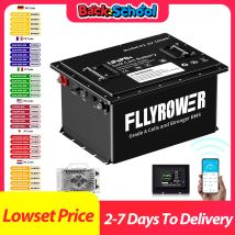 FLLYROWER 48V 105Ah Akumulator Litowo-Żelazowo-Fosforanowy LiFePO4 do Wózków Golfowych Club Car 200A BMS 8000+ Deep Cycle z Ładowarką 58.2V 20A Bluetooth