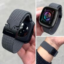 Geflochtenes Fallschirmarmband für Fitbit Versa 4 3 Sense 2-Band. Zubehör Ersatz-Nylon-Correa-Armband für Fitbit Versa 4-Armband