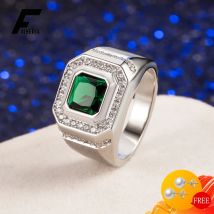 Mode Männer Ring 925 Silber Schmuck Geometrische Form Sapphire Zirkon Edelsteine Finger Ringe für Hochzeit Engagement Zubehör