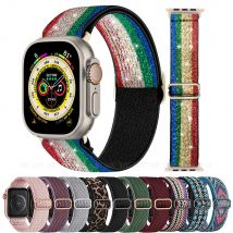 Elastisches Nylonarmband für Apple Watch Band 44 mm 45 mm Ultra2 49 mm Serie 9/8/7 38/42 mm Bohemian-Armband iWatch 6 5 4 3 Se 40/41 mm