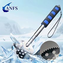 ANFS Adjustable Ice Fishing Skimmer Scoop-Winter Ice Fishing Scooper with Long Handle-Ice Fishing Gear for Scooping out Ice
