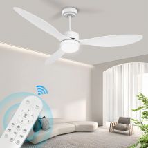 Moderne LED-Deckenventilatorleuchte, Raumdekoration, niedriger Boden, dekorative Lampe, 42/52 Zoll, Energiesparlampe mit Ventilator für Schlafzimmer und Zuhause