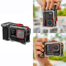 Kit impugnatura per Insta360 Ace Pro/2 Telaio in metallo in lega di alluminio Cinturino da polso di sicurezza gratuito Proteggi la mano Doppia espansione della scarpa fredda