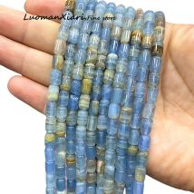 6x9MM Zylinder Blau Calzit Naturstein Lose Spacer Perlen für Schmuck Machen DIY Ohrringe Armbänder Charms Zubehör