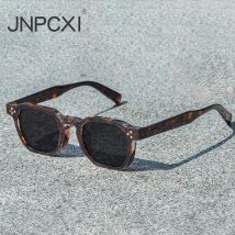 JNPCXI Sonnenbrille mit quadratischen Nieten für Damen und Herren, Vintage-Trend, trendige Sonnenbrille, Damen-Strandbrille, UV-Schutz für Männer und Frauen