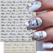 3d Nail Art Stickers Valentine Love Black Gold Silver English Letters Messages Nail Decals Decorations For Nail Art Manicure