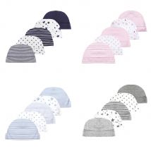 Kiddiezoom 5 Pcs/Lot Fashion Casual Cute 0-6Months Newborn Boy Girl Hats 100%Cotton Soft Infant Caps Baby Accessories
