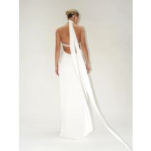 Elegante Feste Band Frauen Halter Kleid Off Schulter Perle Kette Backless Dünne Weibliche Maxi Kleider Hochzeit Kleider Chic Dame Robe