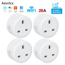 UK 20A Tuya WiFi Stecker Smart Steckdose 3pin Adapter Hause Alexa Sprachsteuerung Mit Energie Überwachung Timer Funktion Steckdose set