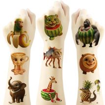 1-3PCS Wasserdichte Italienische Brainrot Abstrakte Tier Temporäre Tattoo Aufkleber Tung Tung Sahur Tralalero Tralala Aufkleber Spielzeug