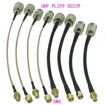 RG316 RG58 UHF PL259 SO239 do SMA wtyk męski i gniazdo żeńskie proste złącze RF kabel rozruchowy