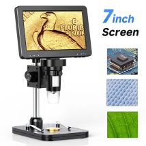 Hayve 7-Zoll-Digitalmikroskop 1200X Münzmikroskop mit 8 LEDs Lötmikroskop für Elektronik, PCB, Reparatur, PC-Ansicht