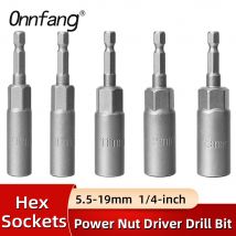 Länge vertiefen Schlag buchse Adapter 5,5-19mm Power Mutter Treiber buchse Set 1/2-Zoll Sechs kant schaft Schrauben dreher Schlüssel kopf Handwerkzeug satz
