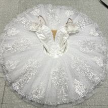 Silver Fairy professionelles Ballett-Tutu für Mädchen, Gruppe, Tanzaufführung, Pfannkuchen-Tutu, Ballerina-Bühnenkleid für Frauen BLST20114