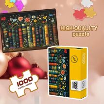 1000-teiliges Puzzle in Mini-Größe 15 x 10,25 Zoll – Blühendes Bücherregal, Kunstbuchstabenabschnitte |   Geschenkidee zum Muttertag, Geburtstag