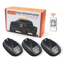 1/2/4x Solar Wireless No Drill Cab Lights for Truck Roof Solar-Powered Truck Cab Lights Auto Sensor Luces para Techo de Carro