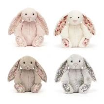 Bonnie-juguete de peluche de conejo con orejas florales, muñeco de peluche Kawaii, cojín suave para sofá, regalo de cumpleaños para niños, decoración de habitación