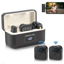Microfono wireless PULUZ con custodia di ricarica per iPhone/Android Mini microfono wireless a bassa latenza Plug and Play per Vlog