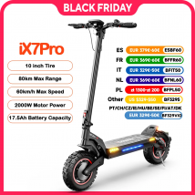 Scooter elettrico Ix7pro 17,5 Ah 2000 W Scooter a doppia trazione Scooter pneumatico antiscivolo da 10 pollici fuoristrada Velocità 60 KM/H con APP