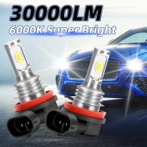 H8 H9 H11 6000K White Super Bright Headlight Fog Bulbs 3570 CSP-Chips High/Low Beam Plug&Play Fog Lamp
