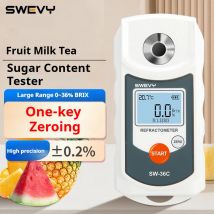SWEVY SW36C LCD Digital Refractometer Brix Meter Fruit Juice Beverage ATC Sugar Content Measuring Instrument 0-36% Saccharometer