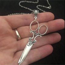 Vintage Scissor Pendant Necklace Women Men Gothic Goth Y2k Steampunk Long Collar Victorian Aesthetic Jewelry Grunge Accessories