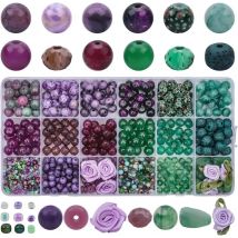 8 mm Kristallglasperlen, violett-grünes Harz für die DIY-Schmuckherstellung – Armbänder, Halsketten, Ohrringe – Schmuck-Bastelbedarf