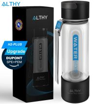 ALTHY Hydrogen Water Generator Bottle Cup DuPont SPE+PEM Dual Chamber,40 Times Working/ Single charged ,H2 Inhalation Device
