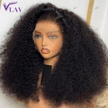 400 Density Glueless Wig Human Hair Afro Kinky Curly 360/13×6 HD Transparent Lace Wig Human Hair For Brazilian Women Wear And Go