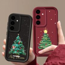 Luxus Weihnachtsbaum Handyhülle für Samsung Galaxy S24 FE S25 Rand S23 S22 Ultra Plus A17 A56 A16 A15 A55 A54 A53 5G Soft Cover