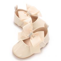 Simpatiche scarpe da principessa per bambini Edizione primaverile e autunnale Decorazione con fiocco a farfalla Fondo morbido in PU Adatto per bambini da 0 a 1 anno