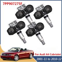 4PCS Auto Reifendruck Sensor 7PP907275F Für 2001-2010 Audi A4 Cabriolet 2017-2025 Bentley Continental GT TPMS 433MHZ 4F0907275B