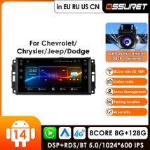 Carplay 4G Android Autoradio per Chevrolet Chrysler Sebring Aspen 300C Jeep Wrangler Commander Compass Patriot Liberty Dodge GPS