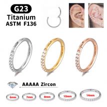 18G/16G Damen Runde Ohrringe G23 F136 Titan Nasenring Scharnier Clicker Offene Membran Nasenring Mode Dame Piercing Schmuck