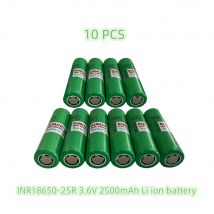 Batteria 3.6V 2500mAh 10PCS 18650 per batteria esterna sostitutiva della batteria al litio Samsung INR 18650 25R