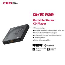 Reproductor de CD Estéreo Portátil FiiO DM15 con DAC R2R de 24 Bits, Salida de Alta Potencia, Audio HiFi USB/CD, Pantalla HD