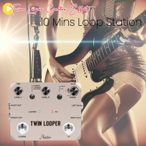 Rowin Twin Looper Station Chitarra Doppio Pedale Pedale 11 Tipi di Effetto 10 minuti di Registrazione Per Guitaristi Chitarra Elettrica Basso