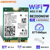 WiFi7 BE200NGW trójzakresowy NGFF Adapter Wifi Bluetooth 5.4 BE200 M.2 klucz bezprzewodowy do komputera/laptopa dla Win10/11 lepszy AX210/AX200