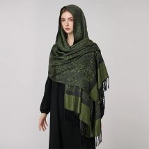 Jacquard Schal Frauen Luxus Mode Dicke Weiche Dame Schals Stola Schal Moslemisches Hijab Wrap Stirnband Halstuch Bandana