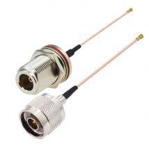 5PCS/LOT  N Male / Waterproof N Female Bulkhead to RF1 Female Jack RG178 Pigtail Mini PCI WIFI WLAN Antenna Extension Cable