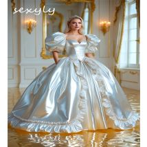 Prinzessin viktorianisches Hochzeitskleid 1920er Jahre Renaissance mittelalterliches Ballkleid Brautkleid Kurzarm ätherischer Bürgerkrieg individuell gestaltet