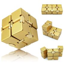 Metall-Unendlichkeitswürfel, vollständig aus Aluminiumlegierung, coole Gadgets, EDC-Hand zur Stress- und Angstlinderung, ADHS, sensorische Geschenke für Erwachsene und Kinder