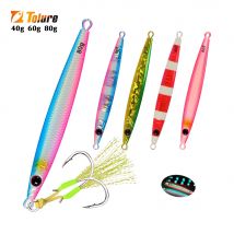 TOLU 2024 New 40g/60g/80g Fast Sinking Jigging Fishing Lure Laser Paper Coating Luminous Jig Lure Sea Fishing Trolling Jigging