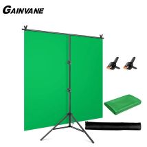 Kit supporto per fondale a forma di T con sfondo in tessuto Video Chroma Key Supporto per cornice per schermo verde per oggetti di scena per studio fotografico