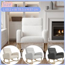 Poltrona Creahappy - Sedia a dondolo per camera da letto - Sedia TV con tasche laterali - Poltrona da soggiorno con schienale