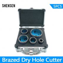 5 pezzi trapano a secco filettatura M14 sega a tazza per brasatura set piastrelle in porcellana corone granito marmo piastrelle vetrificate punte da trapano strumenti