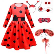 Reddy Girl Little Beetle Lady Cosplay Bug Maske Tasche Zubehör Mädchen Halloween Kostüm Kinder Party Marienkäfer Kleid